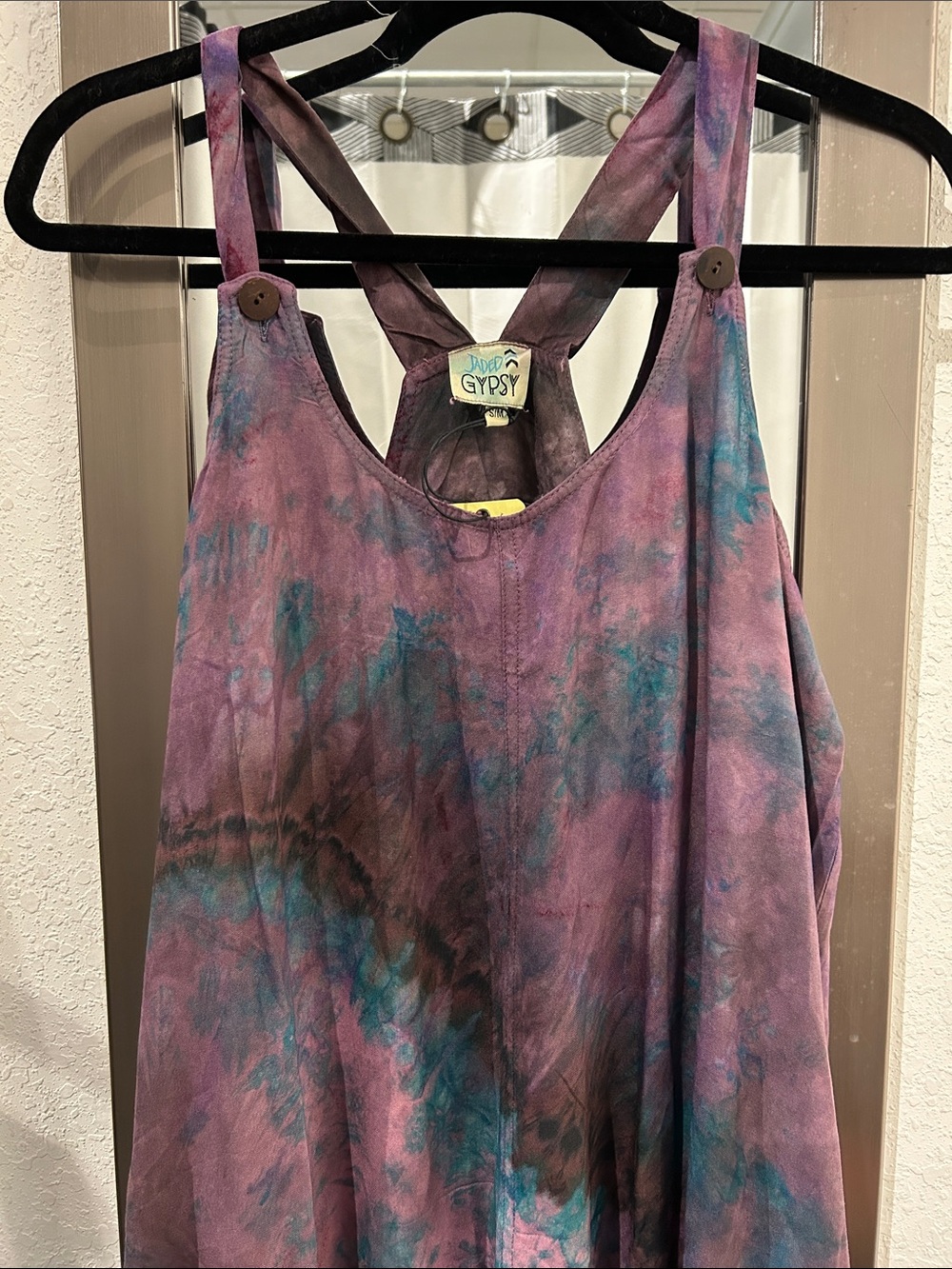 Jaded Gypsy Jumpsuit Women's Tie-Dye Purple & Teal NWT size S/M - Picture 2 of 8